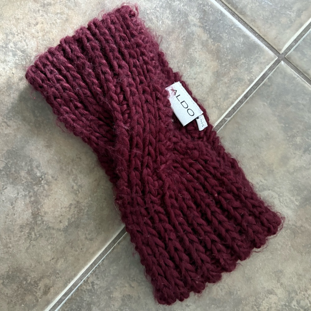 Aldo Deep Red Knit Headband